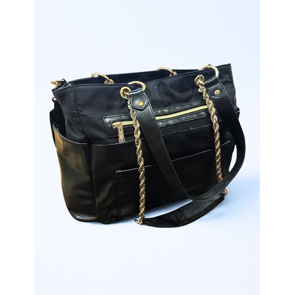 BEIS Black Diaper Bag Tote with Chain Straps & Multi Straps — Travel Baby Bag